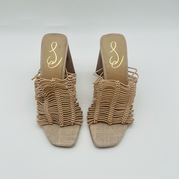 New! SAM EDELMAN Women’s Laurette Block Heel Mule Almond - Picture 3 of 10